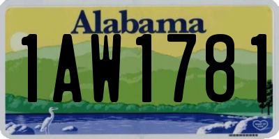 AL license plate 1AW1781