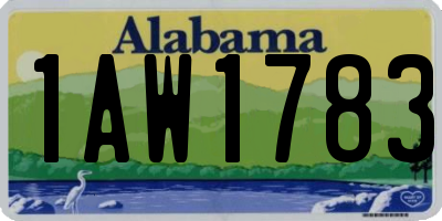 AL license plate 1AW1783