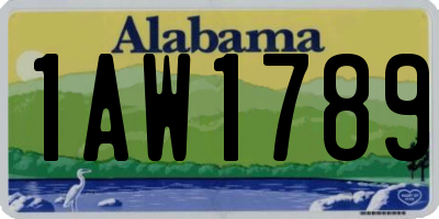 AL license plate 1AW1789