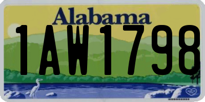AL license plate 1AW1798