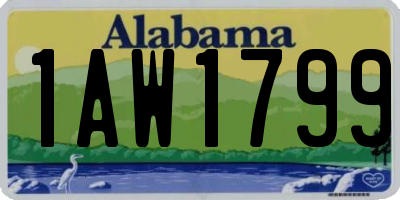 AL license plate 1AW1799