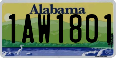 AL license plate 1AW1801