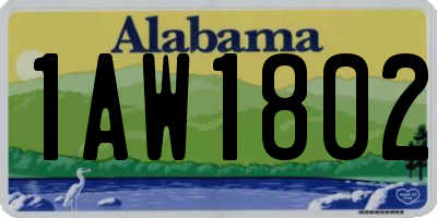 AL license plate 1AW1802
