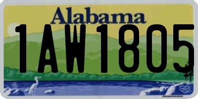 AL license plate 1AW1805