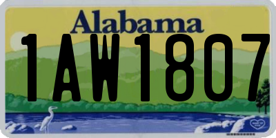 AL license plate 1AW1807