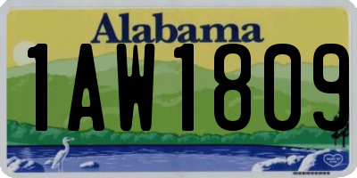 AL license plate 1AW1809