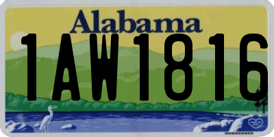AL license plate 1AW1816