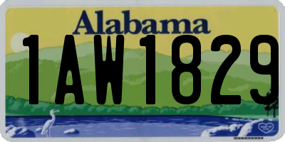 AL license plate 1AW1829