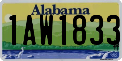 AL license plate 1AW1833