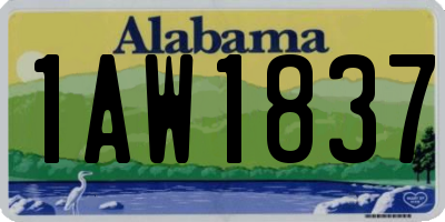 AL license plate 1AW1837