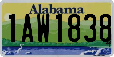AL license plate 1AW1838