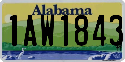 AL license plate 1AW1843