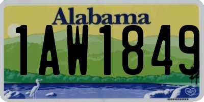 AL license plate 1AW1849