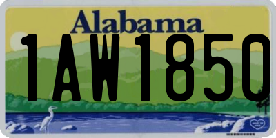 AL license plate 1AW1850