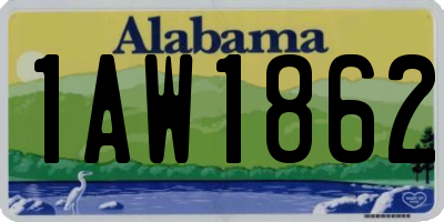 AL license plate 1AW1862