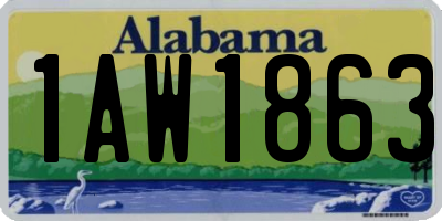 AL license plate 1AW1863