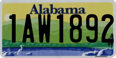 AL license plate 1AW1892