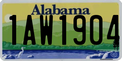 AL license plate 1AW1904