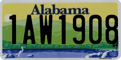 AL license plate 1AW1908