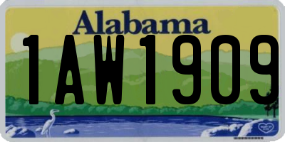 AL license plate 1AW1909