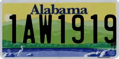 AL license plate 1AW1919