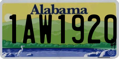 AL license plate 1AW1920