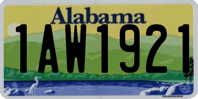 AL license plate 1AW1921