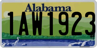 AL license plate 1AW1923