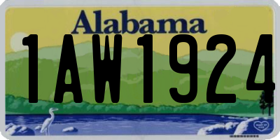 AL license plate 1AW1924