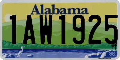 AL license plate 1AW1925
