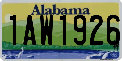AL license plate 1AW1926