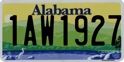 AL license plate 1AW1927