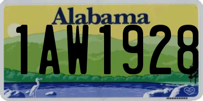 AL license plate 1AW1928