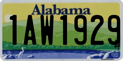 AL license plate 1AW1929