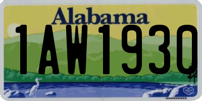 AL license plate 1AW1930