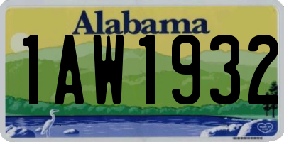 AL license plate 1AW1932