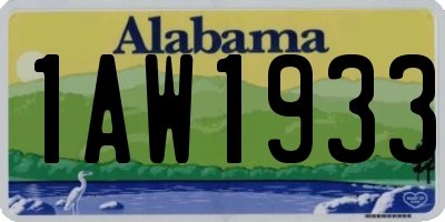AL license plate 1AW1933