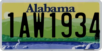 AL license plate 1AW1934