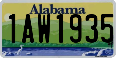 AL license plate 1AW1935