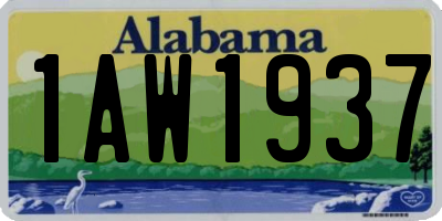 AL license plate 1AW1937
