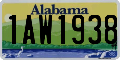 AL license plate 1AW1938