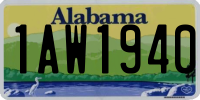 AL license plate 1AW1940