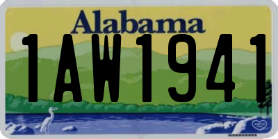 AL license plate 1AW1941