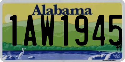 AL license plate 1AW1945