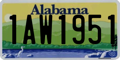 AL license plate 1AW1951