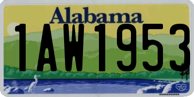 AL license plate 1AW1953