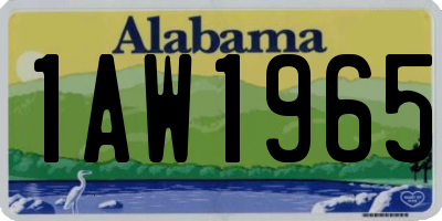 AL license plate 1AW1965