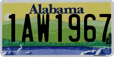 AL license plate 1AW1967