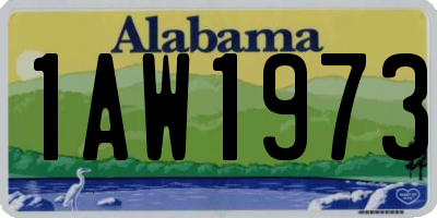 AL license plate 1AW1973