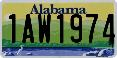 AL license plate 1AW1974
